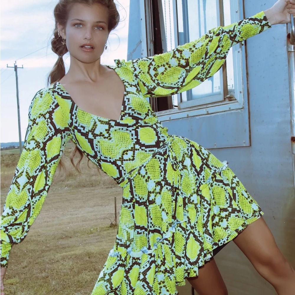 Blackmilk acid serpent wrap dress L